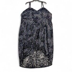 Torrid Plus Size 26 Black Lace High-Low Dress Spaghetti Straps